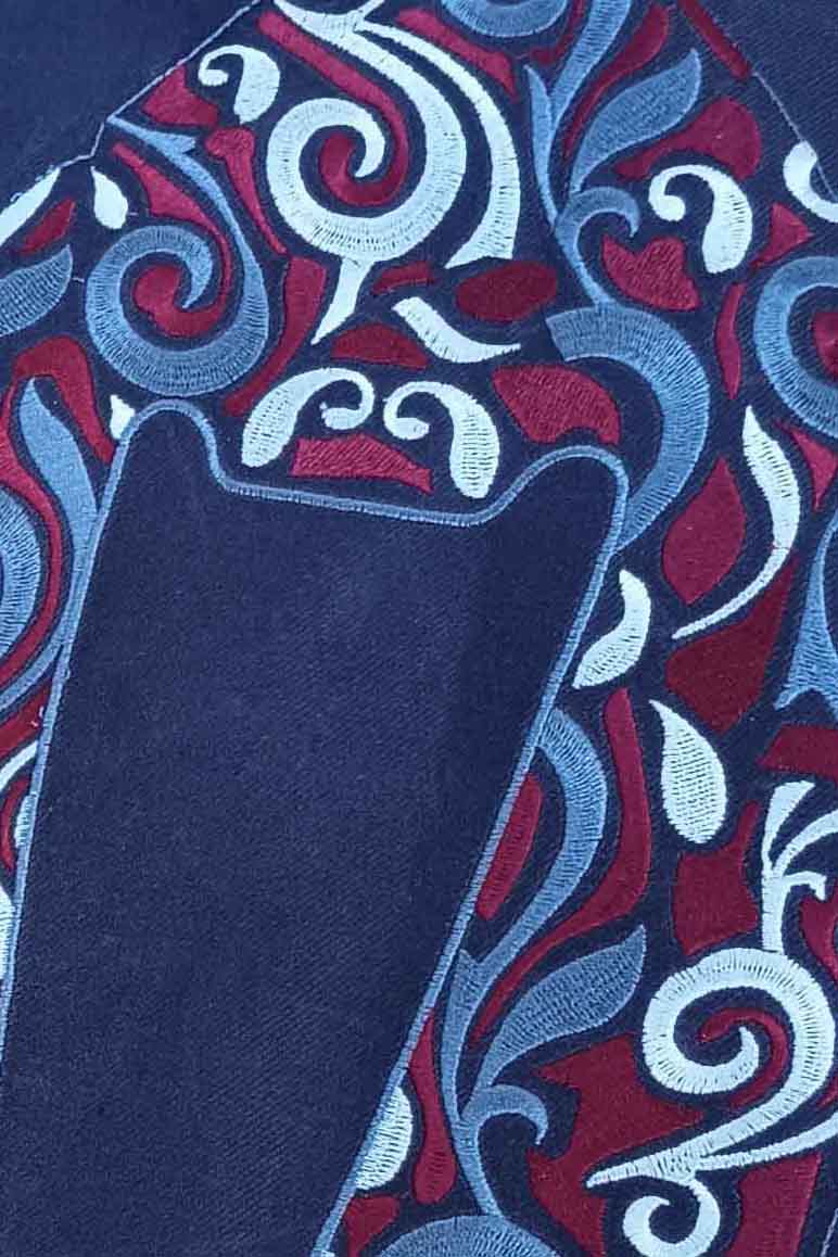 Milán Azul y Granate | Slipper bordado